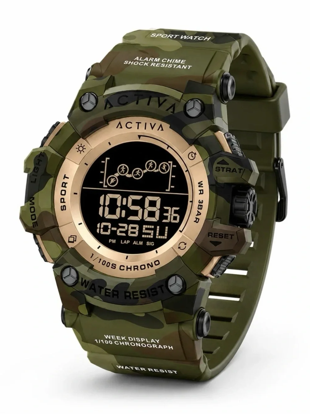 Activa X Invicta Digital Summit Unisex Watch - 50mm. Army Green, Camouflage new